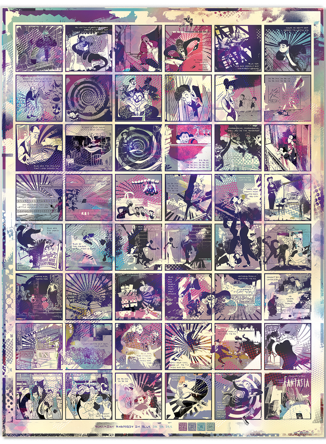 Custom commissioned wall art by New York City artist Mindy Lehmann - residential and commercial art commissions including hotel installations and corporate art